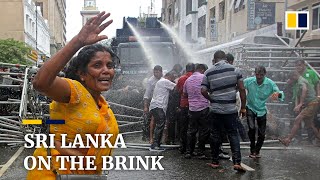 Sri Lanka protests met with tear gas and water cannons, as country on the brink of collapse