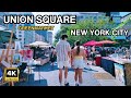 Union Square | Greenmarket | Climate Clock | Manhattan New York City Walking Tour - 4K HDR