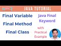 final keyword example in java | final methods and classes in java | java final variable