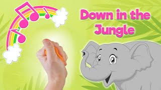 Dough dance/finger gym routine | Down in the Jungle | Nursery rhyme with playdough