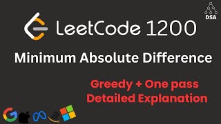 Minimum Absolute Difference | LeetCode 1200 🔥 Sorting + Linear Scan