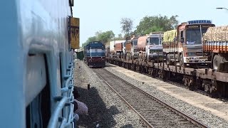 Pure Konkan Railway Treat : Rajyarani vs Ernakulam Duronto with WDM3D vs Roro