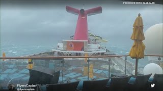 Video shows Carnival Cruise ship battered by storm