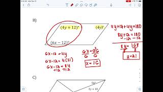 Day 3 Parallelograms In Class Practice