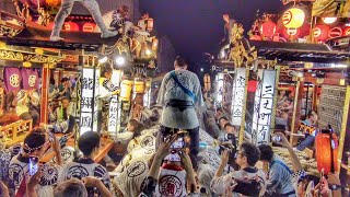 新潟 新津 夏祭り2024 宮上り① 二町/四町押し合い 等 新町出発~停車場通り (一之町·二之町·三之町·四之町·上善道·停車場·新町) 2024.8.20 新潟市 秋葉区 堀出神社 屋台祭り