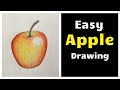 How to Draw a Realistic Apple with Color Pencil / Easy Tutorial for Beginners Step by Step