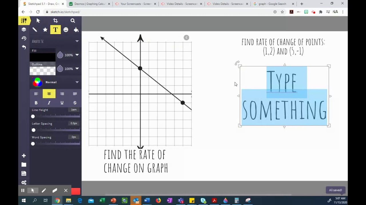 Using Desmos To Get Rate Of Change From Points And Graphs - YouTube