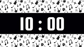 10-Minute Timer | With Chill Rock Instrumental Music & Alarm Bell | Rock N Roll Theme 🎵 🎸