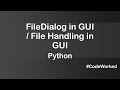 File Handling In Python Using Tkinter #tutorial #pythonprogramming  #filehandling