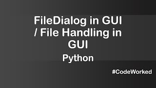 File Handling In Python Using Tkinter #tutorial #pythonprogramming #filehandling
