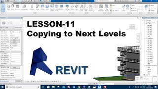 Lesson 11: Copying elements and floor plans to next levels || Revit Architecture