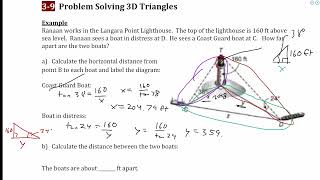 6.9- Problem Solving with Triangles in 3 Dimensions