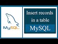 How to insert records in a table with MySQL