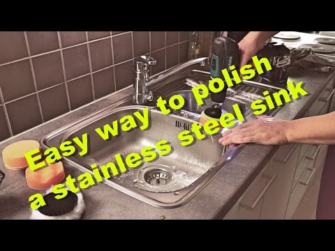 Easy way to polish and remove scratches from a stainless steel sink Easy way to polish and remove scratches from a stainless steel sink