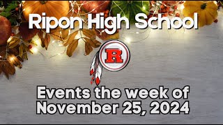 Ripon High Events the Week of November 25, 2024