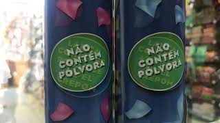 Lançador de papel azul lança confete confeste