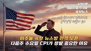 [속보/1/11/토] 다움주 15일 CPI 발표에 모든 것이 달렸다. xAI 그록 오늘부터 애플 앱스토어에서 서비스 실시. 오늘 반도체주가 폭락한 이유.