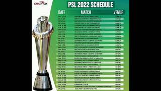 Psl 7 Schedule 2022 is here |HBL Pakistan Super League