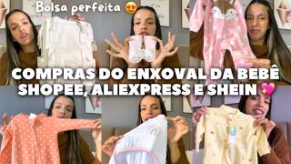Enxoval NA SHOPEE, SHEIN E ALIEXPRESS, Compras de ENXOVAL de bebe na shopee, enxoval econômico.
