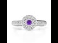 Atyaza Inc White Gold Amethyst and Diamond Engagement Ring ATZR 0250