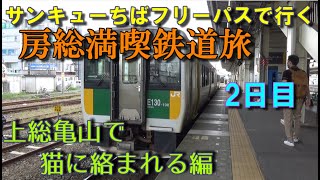 (ゆっくり実況)[鉄道旅] サンキューちばフリーパスで行く　房総満喫鉄道旅　上総亀山で猫に絡まれる編