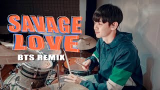 BTS (방탄소년단) -【Savage Love】(Laxed – Siren Beat) BTS Remix  DRUM COVER BY 李科穎KE 爵士鼓