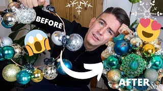 HOW TO MAKE A BAUBLE ORNAMENT WREATH *IT WENT WRONG* MR CARRINGTON CHRISTMAS DIY