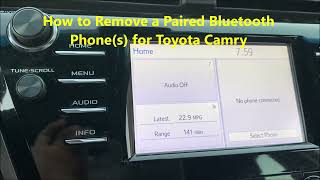 How to Remove a Paired Bluetooth Phones from Toyota Camry 2018-2023