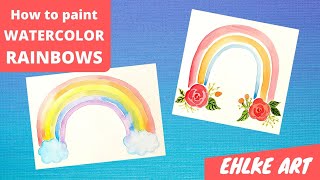 How to PAINT WATERCOLOR RAINBOWS