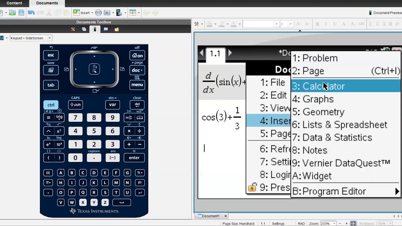 Derivatives On The Ti Nspire CX - YouTube