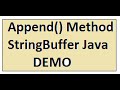 JAVA STRINGBUFFER APPEND METHOD DEMO
