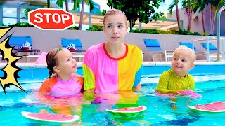 Naomi learns Pool Rules and eats Watermelon