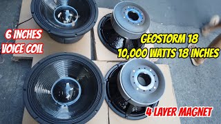 GEOSTORM 18 10,000W LIVE SPEAKER//STORM QUAKE SQ15 2000W//ACTIVE SUBWOOFER 18 INCHES KEVLER.