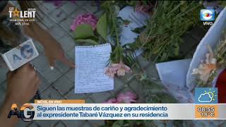 Móvil – Ciudadanos rinden homenaje al Expresidente Tabaré Vázquez frente a su residencia del Prado