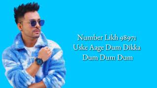 Number Likh (Lyrics) tony kakkar New hindi song 2021 | Latest hindi song 2021 | Tony Kakkar