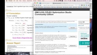 Solving A Simple Linear Program Using CPLEX in Java