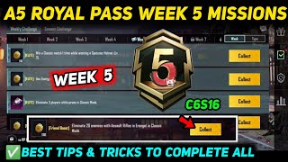 A5 WEEK 5 MISSION 🔥 PUBG WEEK 5 MISSION EXPLAINED 🔥 A5 ROYAL PASS WEEK 5 MISSION