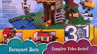 TIME LAPSE Complete Farmyard Barn Build of LEGO Creator Treehouse 3 in 1 Toy Set