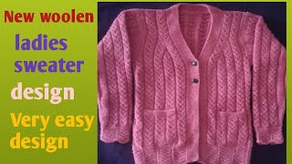 Very easy design || Ladies woolen sweater design|| # punjabi stitching art