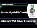 deselectByVisibleText() Command - Selenium WebDriver