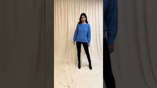 Blue Heart Knit Relaxed Jumper