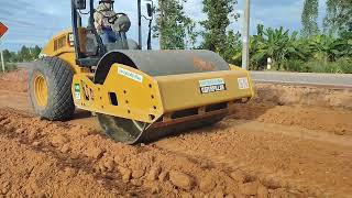 mix compaction SapBaes งานปูบดอัดลูกรังเกรดเดอร์140K#เก๋เกรดเดอร์คนสร้างถนน