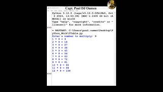Create a Multiplication Times Table in Python