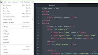 Basic navigation in Atom editor