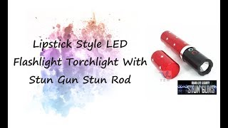 Lipstick Style LED Flashlight Torchlight With Stun Gun Stun Rod