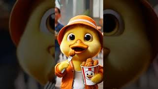 The Adventure of a Cute Duckling: Chasing the Fried Chicken Bucket #shorts #shortsfeed #cuteduck #ai