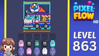 Pixel Flow Level 863 Solution Walkthrough