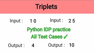 Triplets|Python IDP Solutions|Pythagorean Triples Telugu|CCBP Nxtwave|Python Problems|RajPythonTech