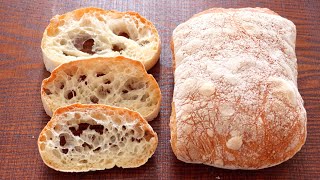 No Knead Sugar Free ❗️ Make simple and perfect bread! 🇮🇹Italian ciabatta