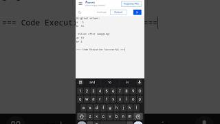 SWAP TWO NUMBERS IN PYTHON TUTORIAL FOR BEGINNERS 🤯 #44